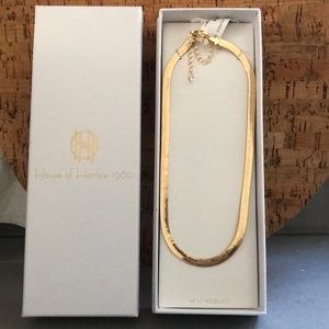 16” + 3” gold herringbone necklace.